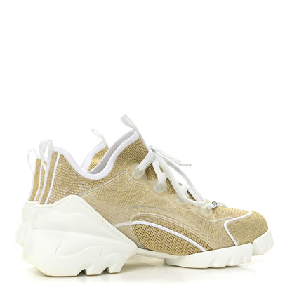 Christian Dior Laminated Knit D-Connect Sneakers 38 Gold 5 of 10