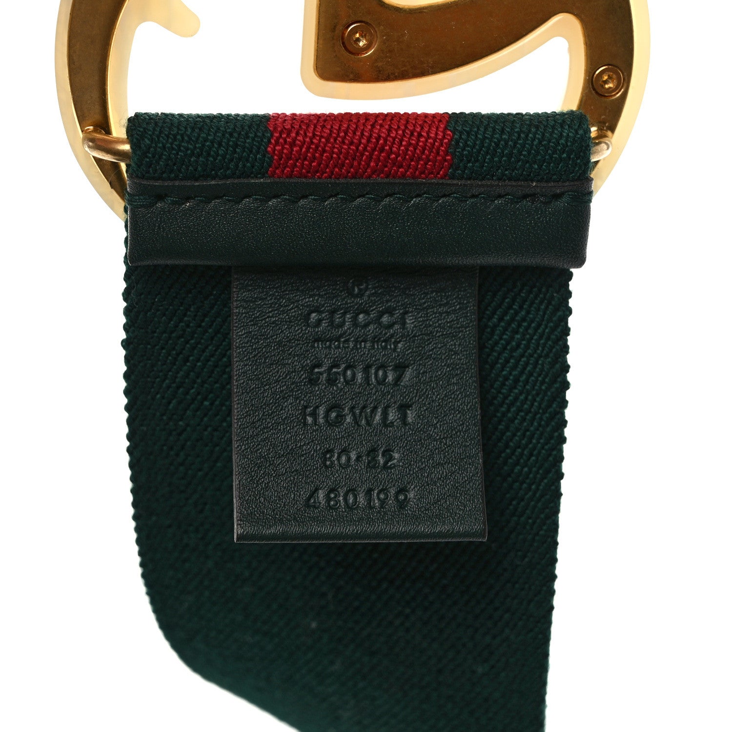 Gucci Web Elastic Plexiglass GG Marmont Belt 80 32 Red Green 3 of 4