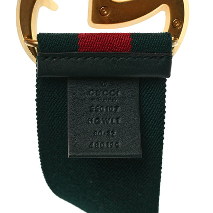Gucci Web Elastic Plexiglass GG Marmont Belt 80 32 Red Green 3 of 4