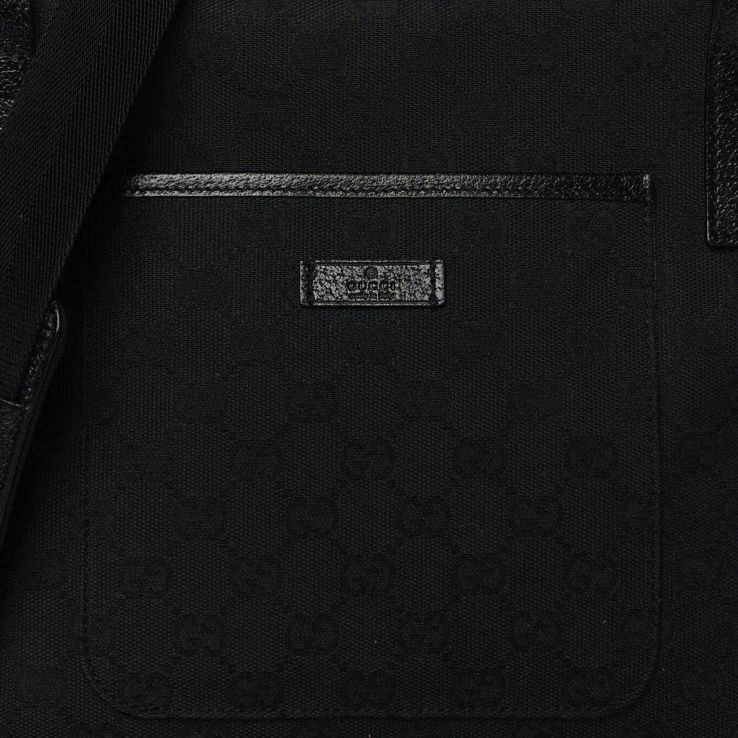 Monogram Flat Messenger Bag Black