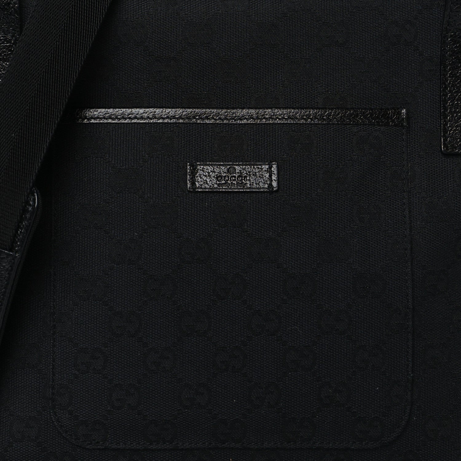 Gucci Monogram Flat Messenger Bag Black 8 of 11