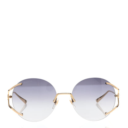 Gucci Round Pearl Tip Sunglasses GG0253S Gold 2 of 8