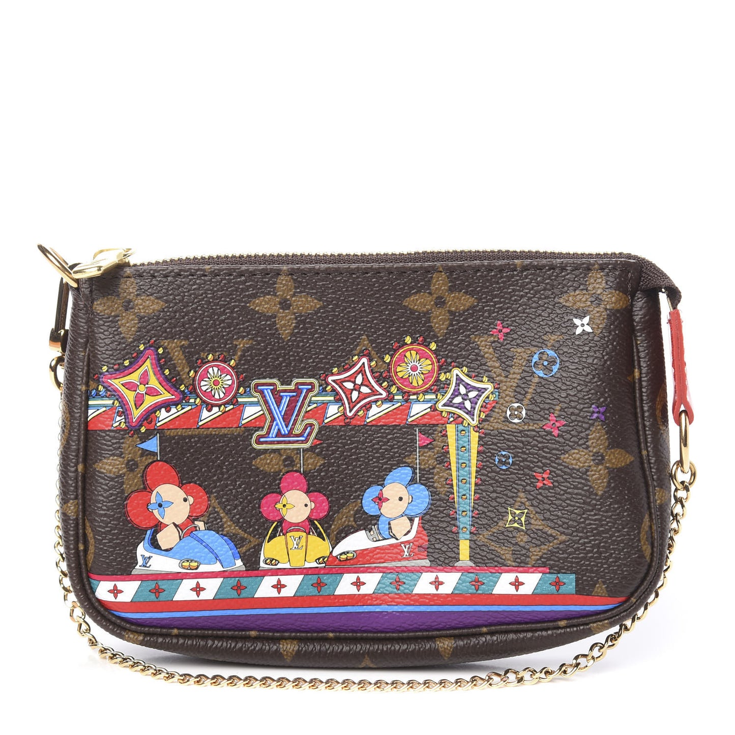 Monogram 2020 Christmas Animation Bumper Cars Mini Pochette Accessories Coquelicot
