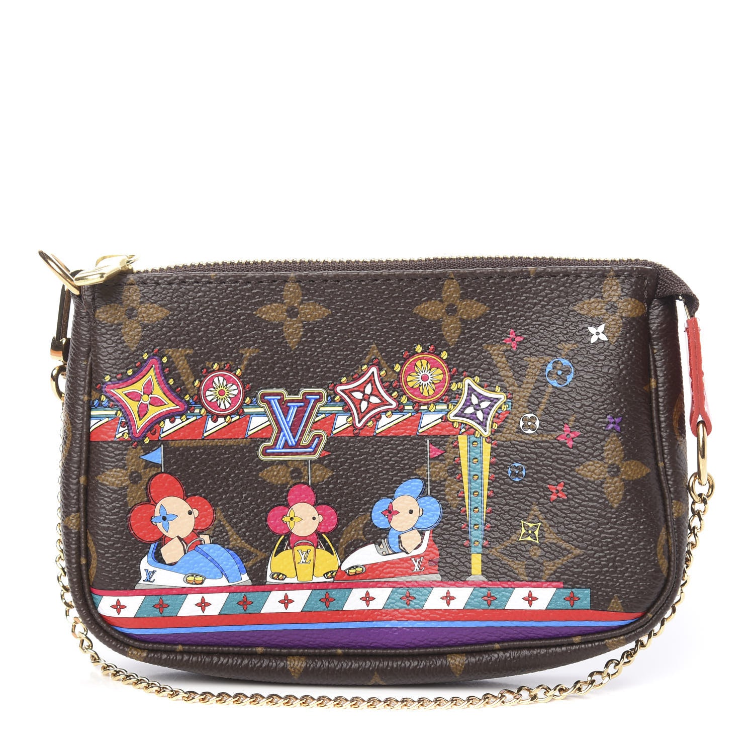 Louis Vuitton Monogram 2020 Christmas Animation Bumper Cars Mini Pochette Accessories Coquelicot 1 of 8