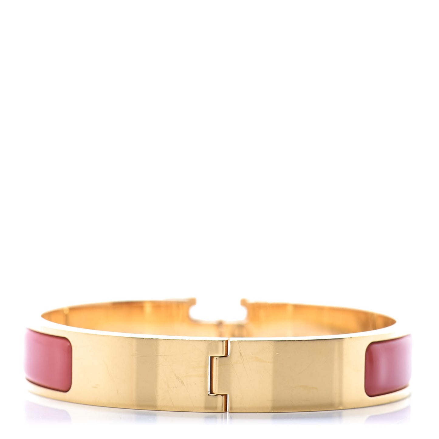 Enamel Narrow Clic Clac H Bracelet GM Rouge Corail