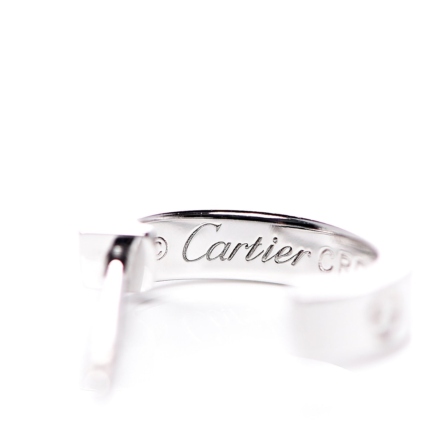 18K White Gold Small LOVE Hoop Earrings