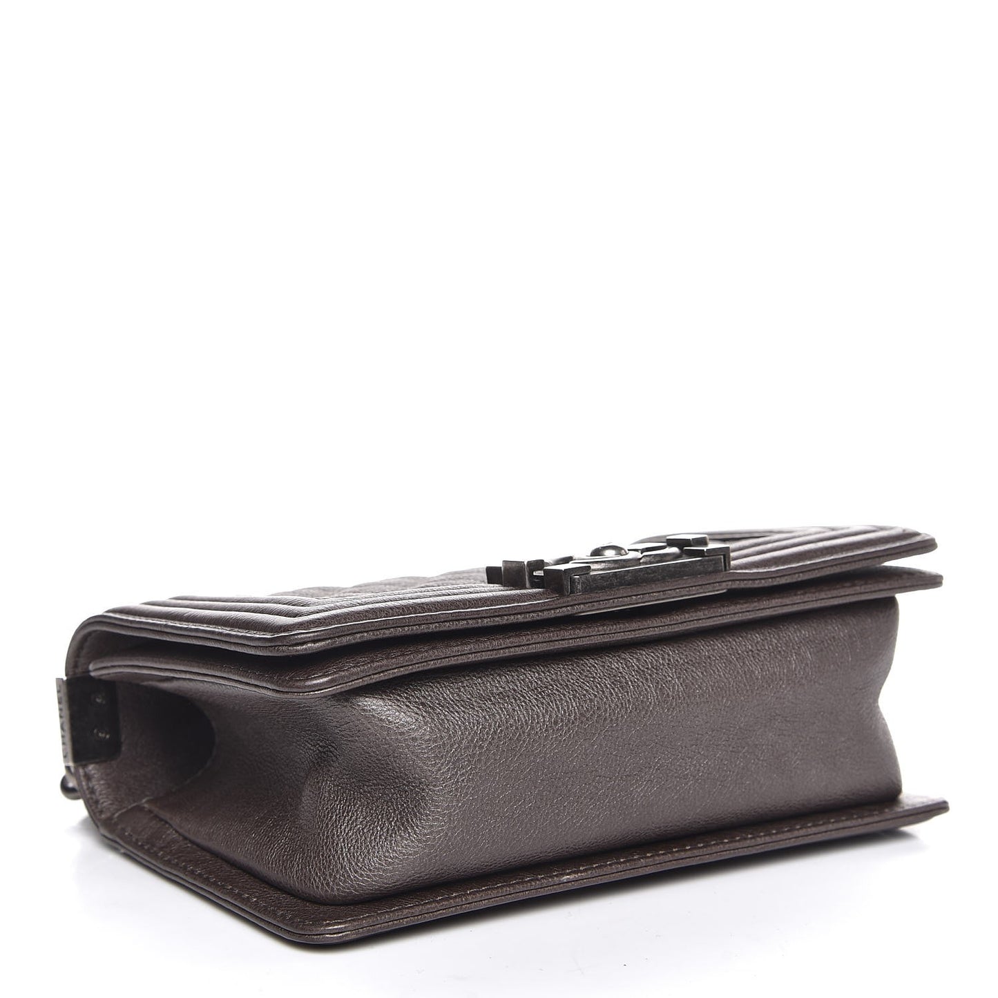 Calfskin Quilted Small Boy Flap Grey