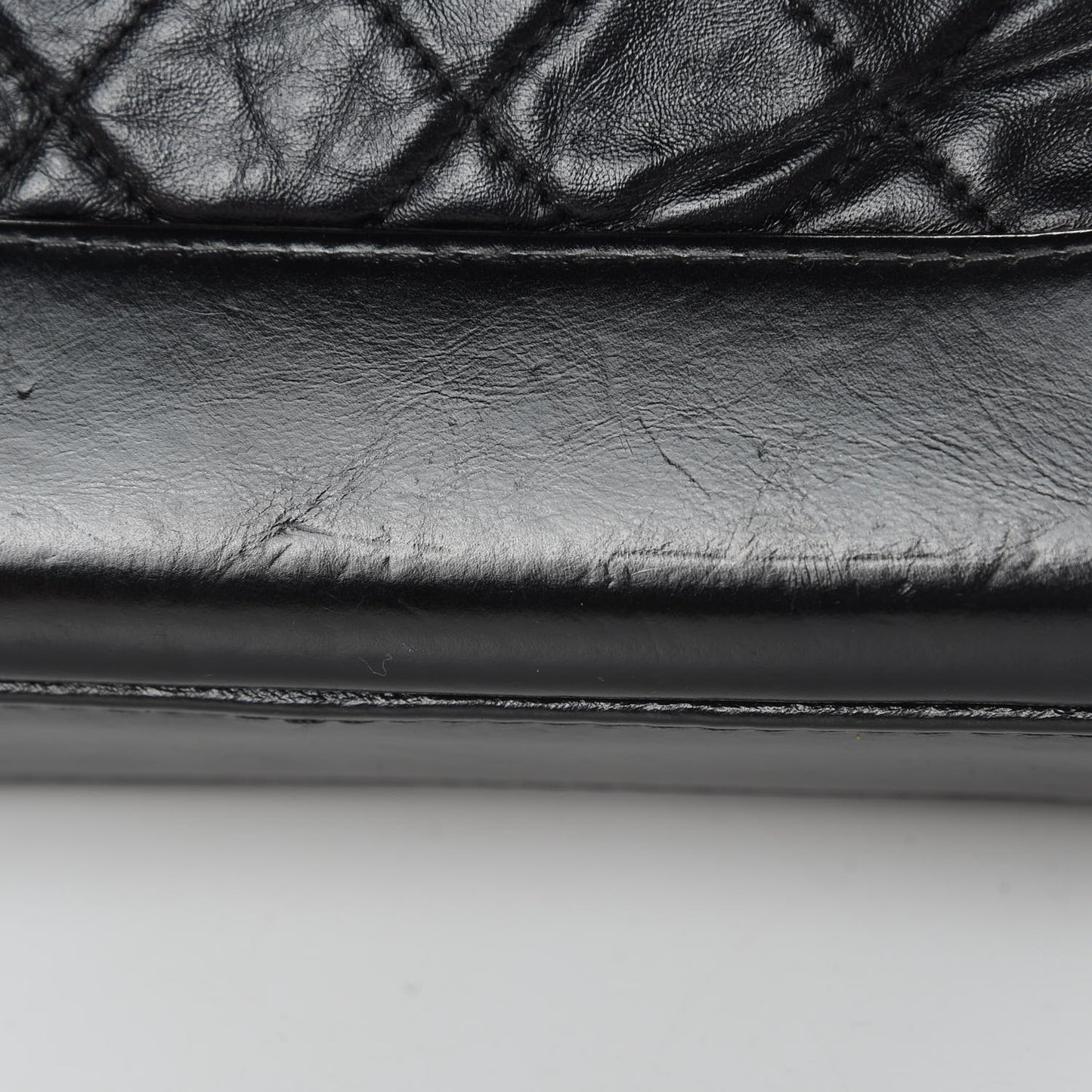 Aged Calfskin Quilted Small Gabrielle Hobo Black