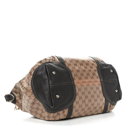 Gucci Crystal Monogram Large Horsebit Nail Boston Brown 3 of 6