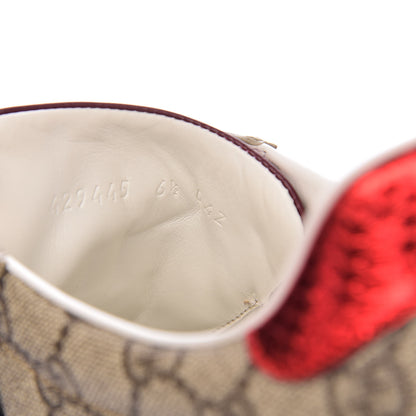 Gucci GG Supreme Monogram Ayers Mens New Ace Low-Top Sneaker 6.5 Beige Red 6 of 12