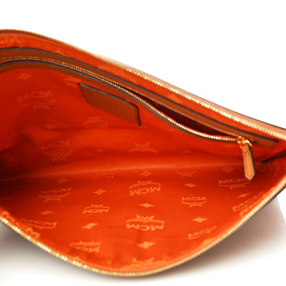MCM Visetos Large Zip Pouch Cognac 5 of 10