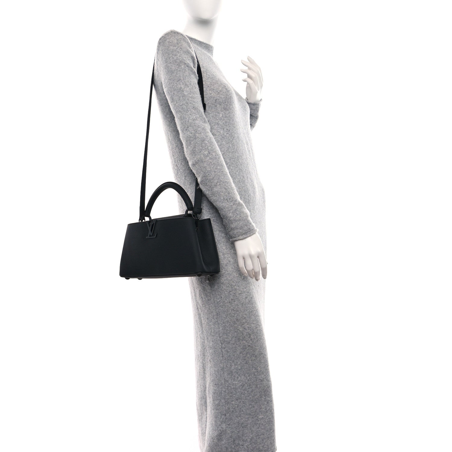 Louis Vuitton Taurillon Capucines East West MM Matte Black 2 of 8