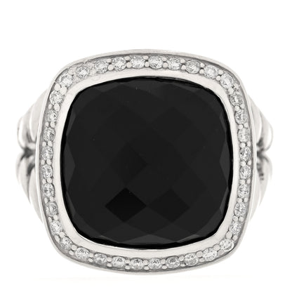David Yurman Sterling Silver Diamond Black Onyx 14mm Albion Statement Ring 57 8 1 of 4