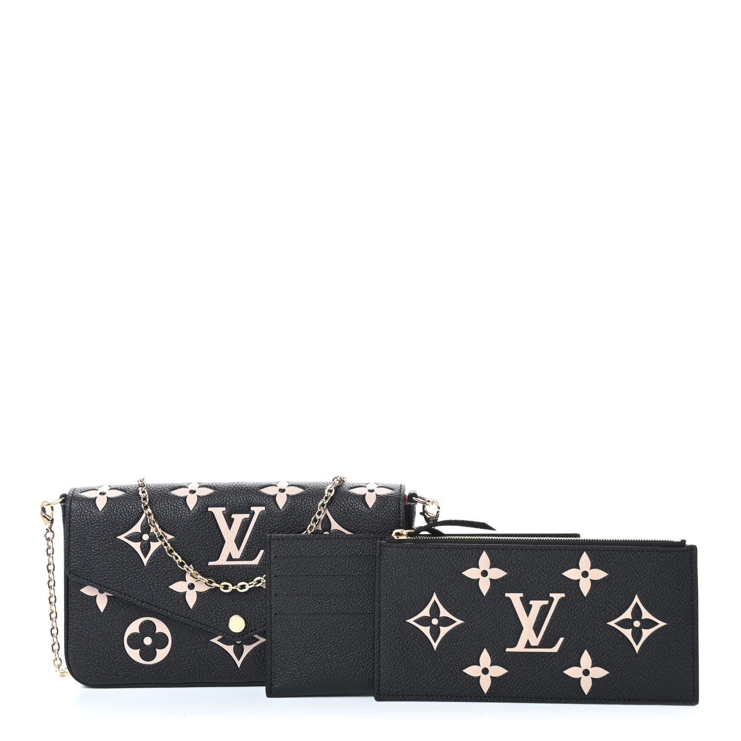 Louis Vuitton Empreinte Monogram Giant Felicie Pochette Black Beige 1 of 9