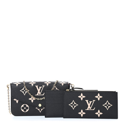 Louis Vuitton Empreinte Monogram Giant Felicie Pochette Black Beige 1 of 9