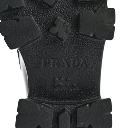 Prada Spazzolato Rois Metal Triangle Logo Monolith 55mm Loafers 36 Black 7 of 12