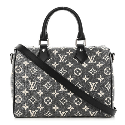 Louis Vuitton Denim Monogram Jacquard Speedy Bandouliere 25 Black 1 of 7