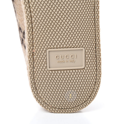 Gucci Covered Wool GG Monogram Mens Fria Horsebit Loafers 5 Beige Ebony Black Butterscotch 6 of 10
