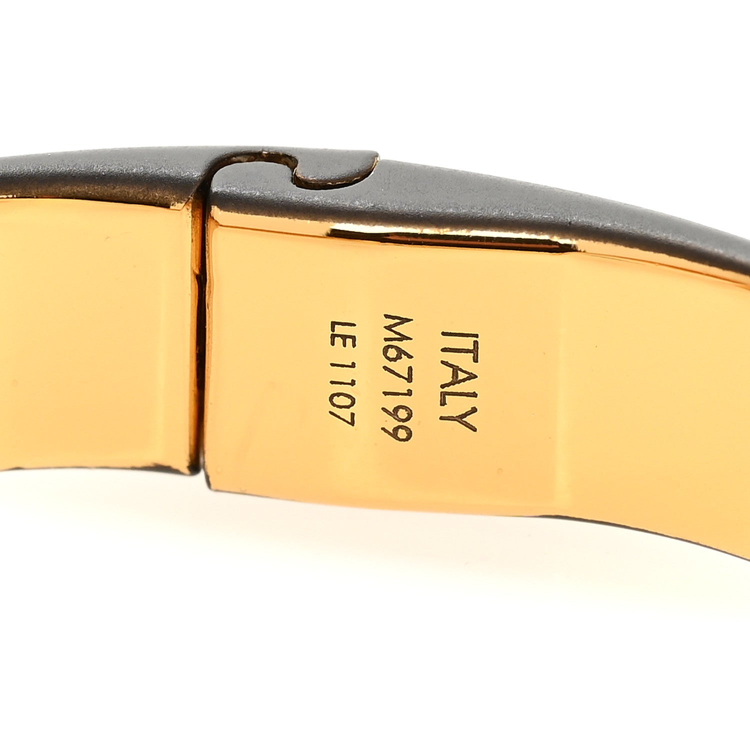 Louis Vuitton Monogram Nanogram Cuff S Black Gold 5 of 7