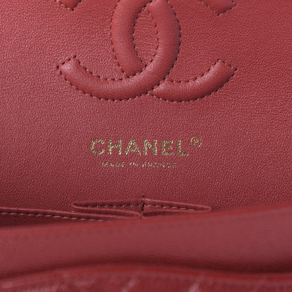 Chanel Caviar Chevron Quilted Small Double Flap Dark Red 8 of 10