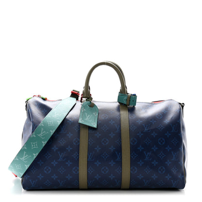 Louis Vuitton Monogram Outdoor Keepall Bandouliere 45 Pacific Blue 1 of 9