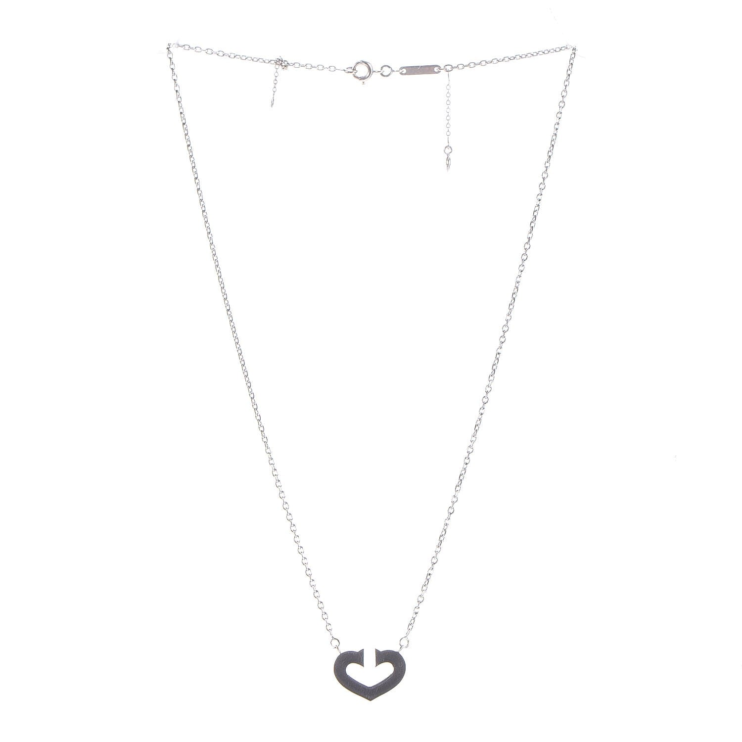 Cartier 18K White Gold Medium Hearts and Symbols Necklace 3 of 6