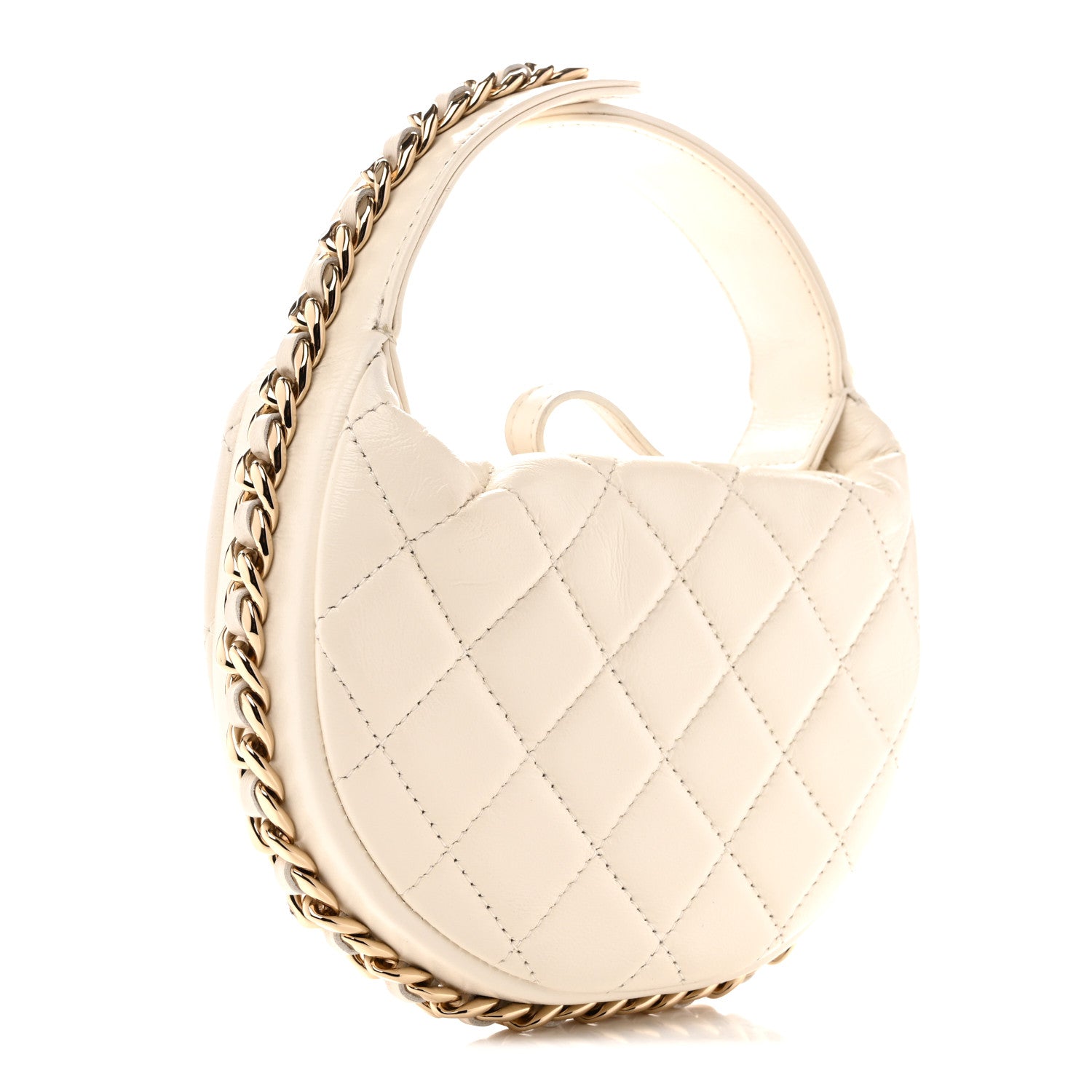 Chanel Lambskin Quilted Chain Around Pouch Hobo White 3 of 11
