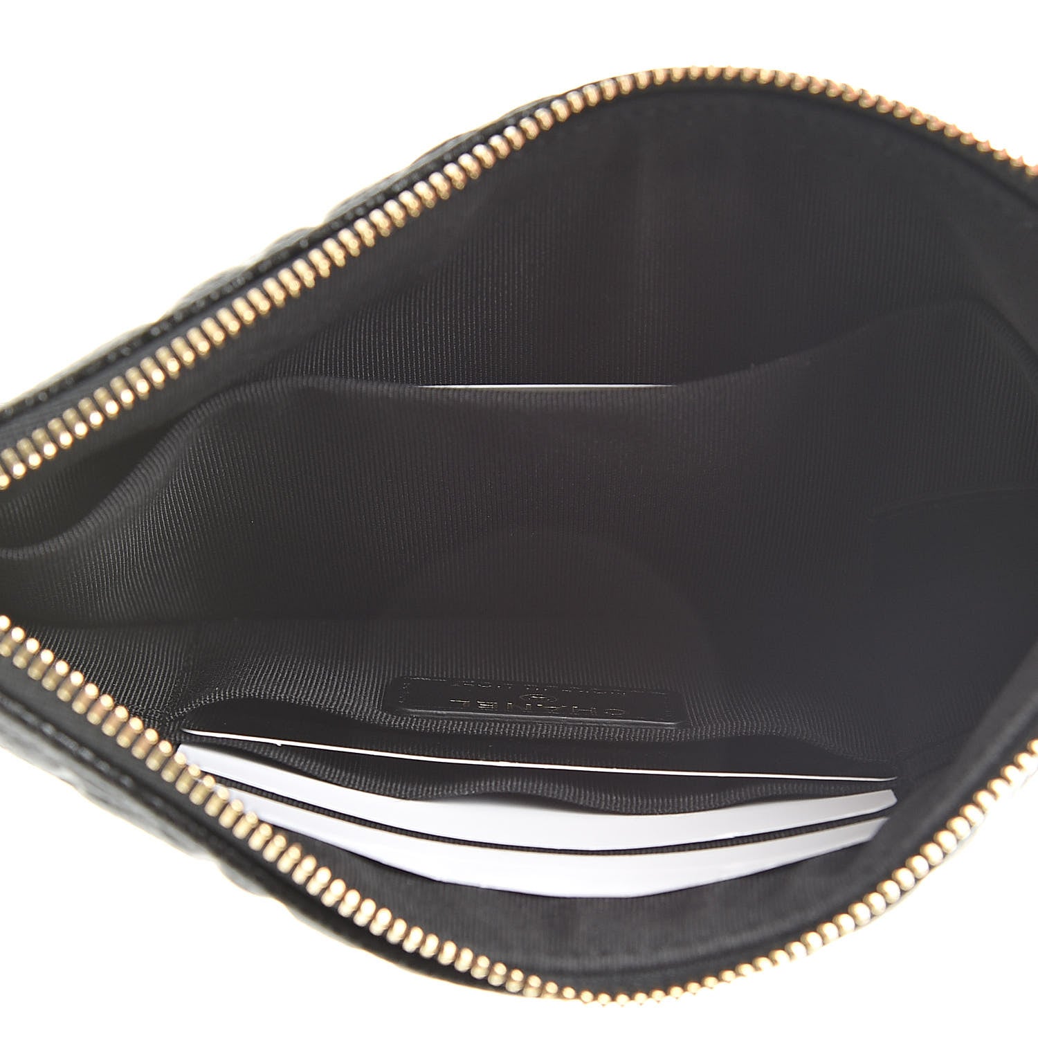 Chanel Caviar Camellia Embossed Small Pouch Black 5 of 8