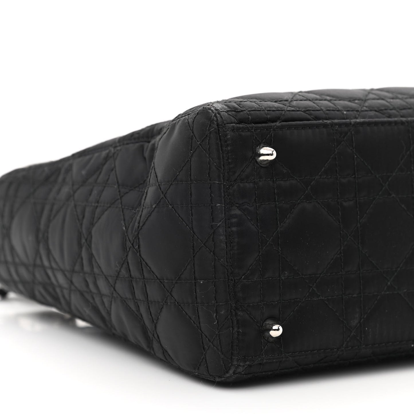 Satin Cannage Medium Lady Dior Black