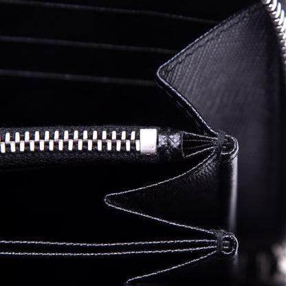 Prada Saffiano Zip Around Wallet Black 9 of 9