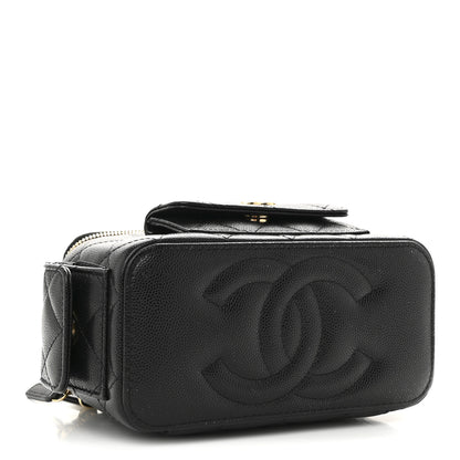 Chanel Caviar Quilted Polly Pocket East West Top Vanity With Chain Black 4 of 11