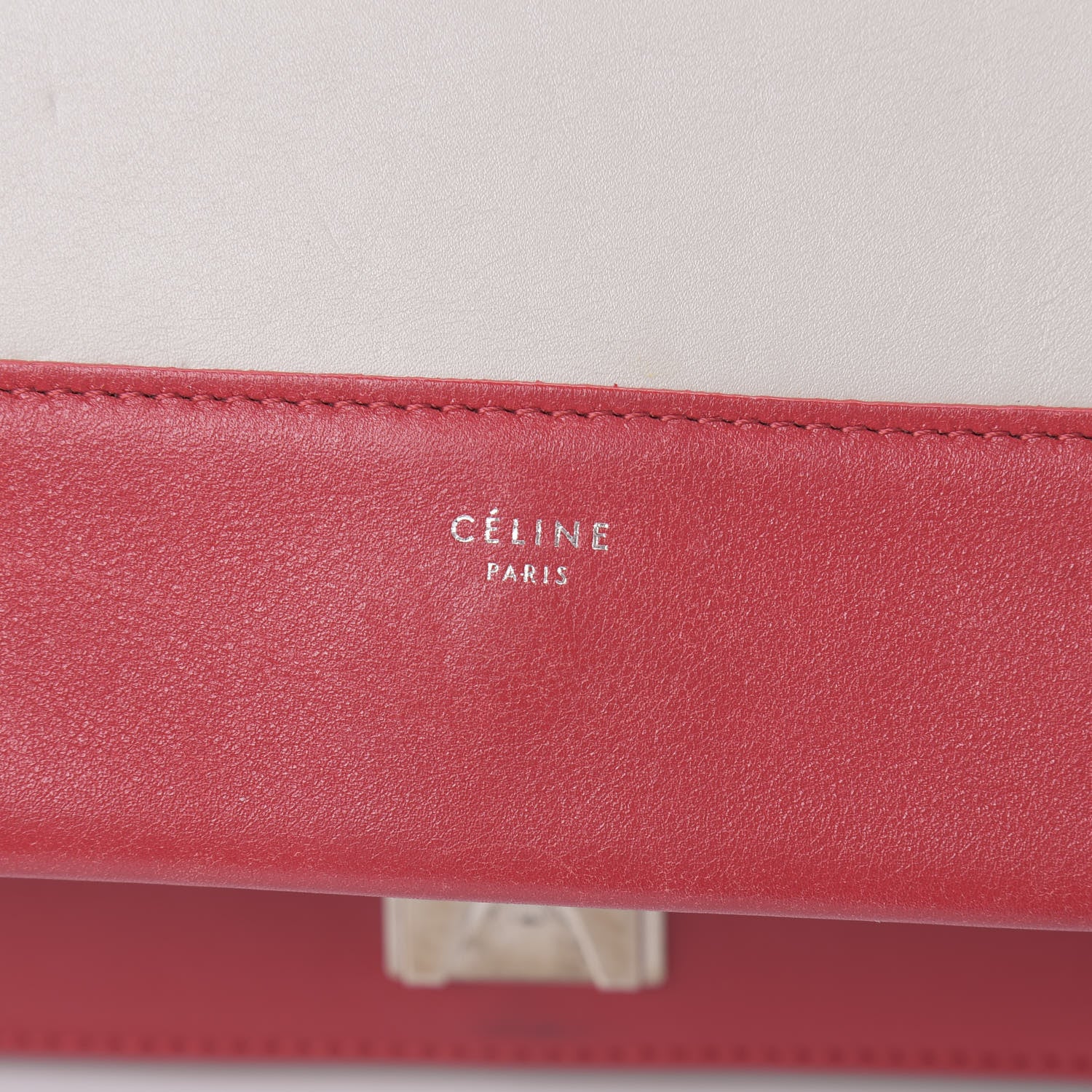 Celine Shiny Smooth Calfskin Medium Frame Shoulder Bag Poppy Red Clay 6 of 14
