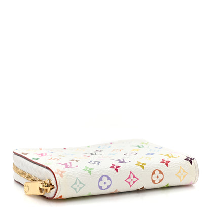 Louis Vuitton Monogram Multicolor Zippy Coin Purse Wallet White Litchi 4 of 11