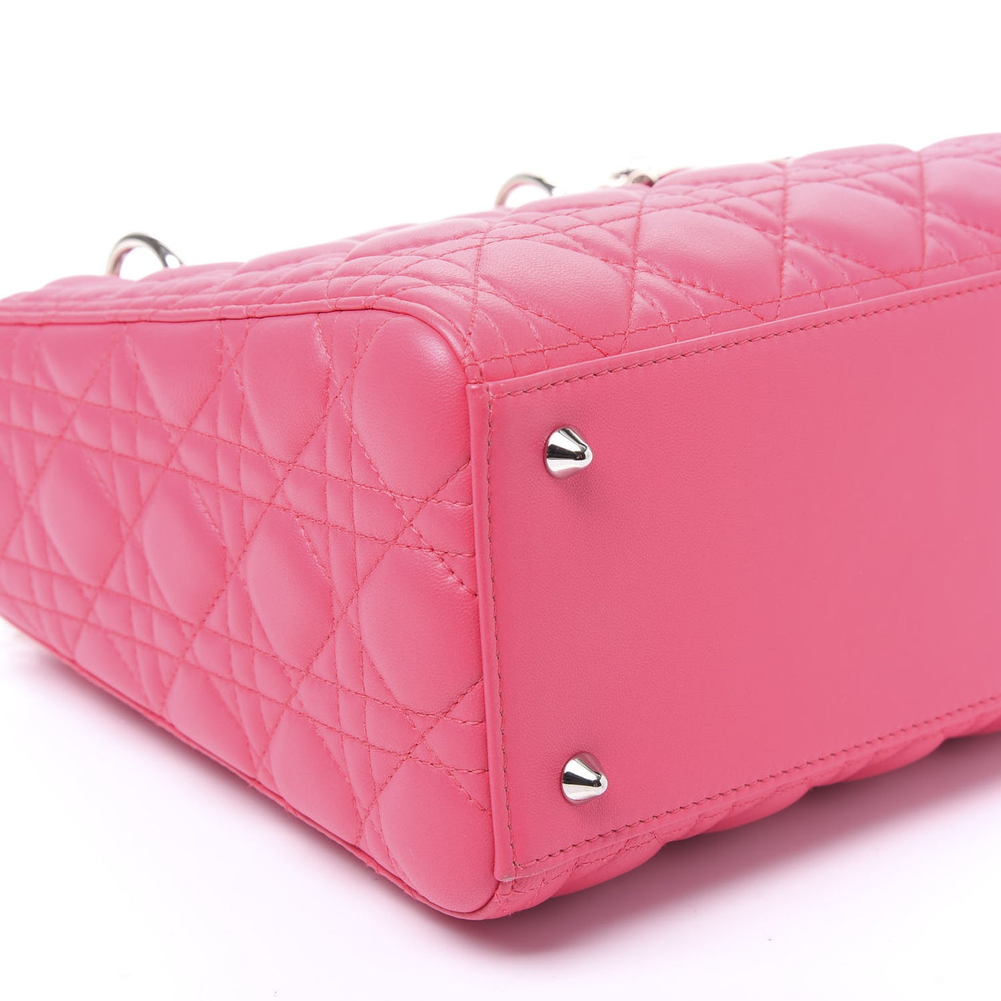 Lambskin Cannage Medium Lady Dior Fuchsia