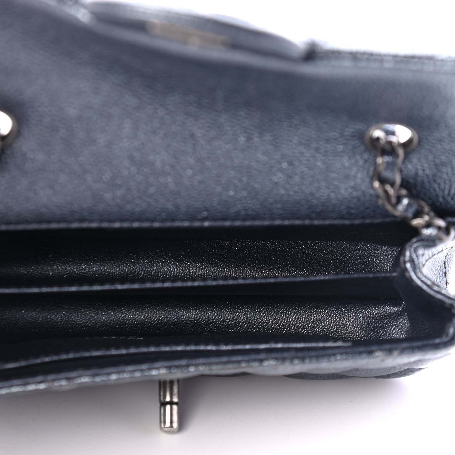 Chanel Metallic Caviar Quilted Extra Mini Flap Dark Grey 4 of 4