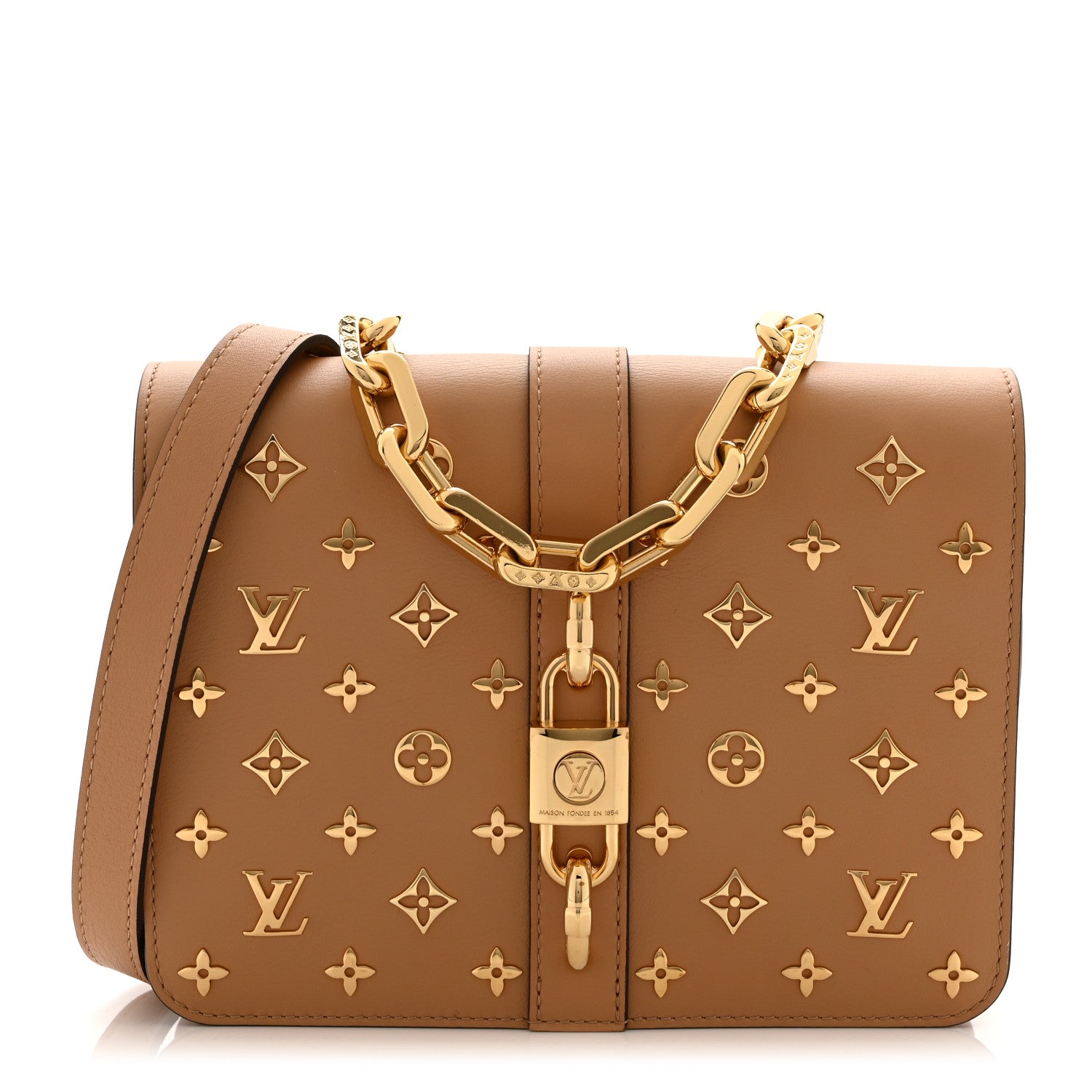 Louis Vuitton Calfskin Monogram Metal Rendez-Vous Camel 1 of 9