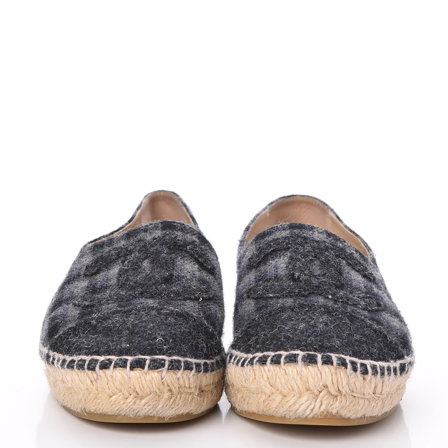Chanel Flannel CC Espadrilles 37 Dark Grey Black 2 of 11