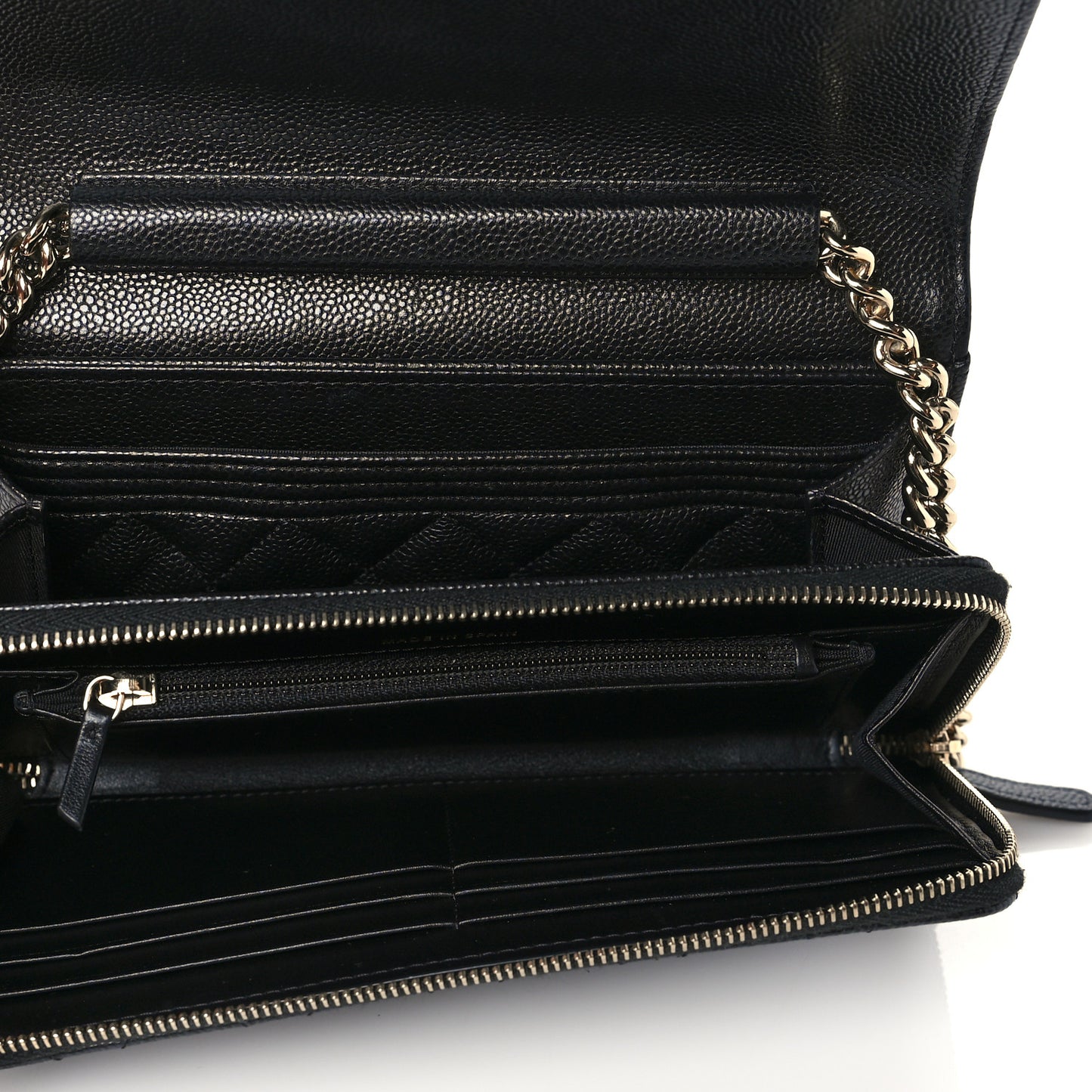 Caviar Quilted Boy Wallet On Chain WOC Black
