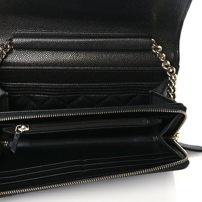 Chanel Caviar Quilted Boy Wallet On Chain WOC Black 5 of 10
