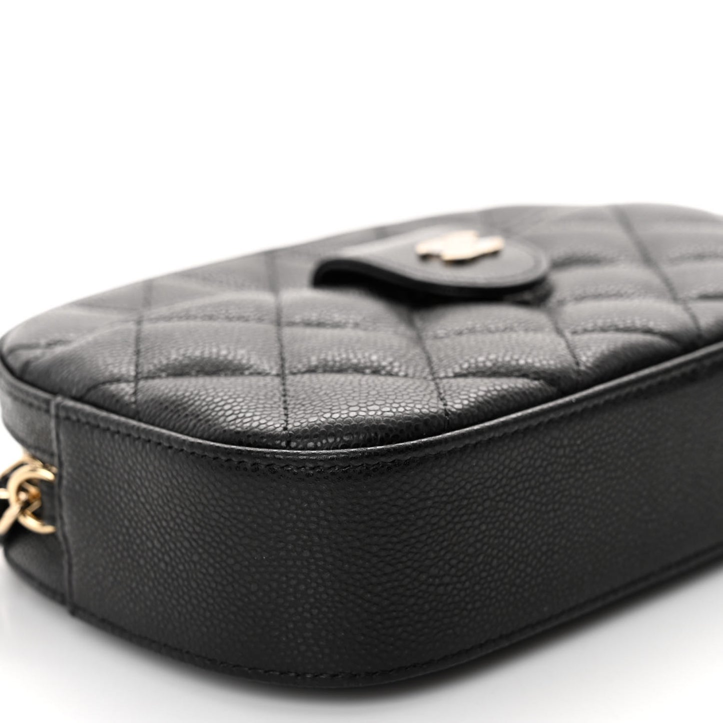 Caviar Quilted Chain Camera Bag Black