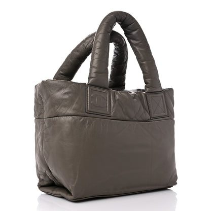Chanel Lambskin Quilted Small Coco Cocoon Reversible Tote Grey Burgundy 14 of 16
