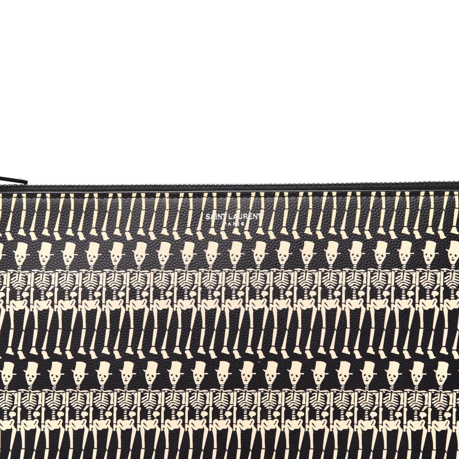Saint Laurent Grain de Poudre Skeleton Print Zipped Tablet Holder Black 11 of 12
