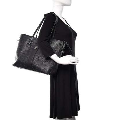 MCM Visetos Medium Liz Reversible Shopper Tote Black 2 of 17