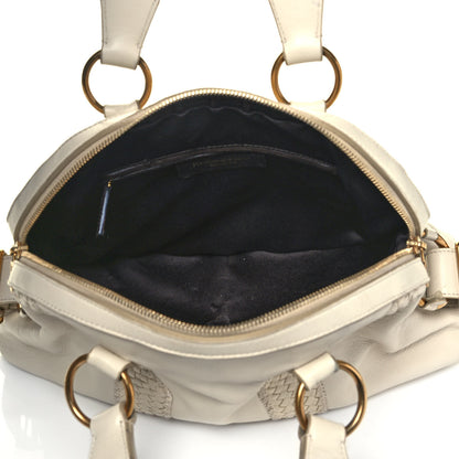 Saint Laurent Calfskin Woven Large Muse White 7 of 16