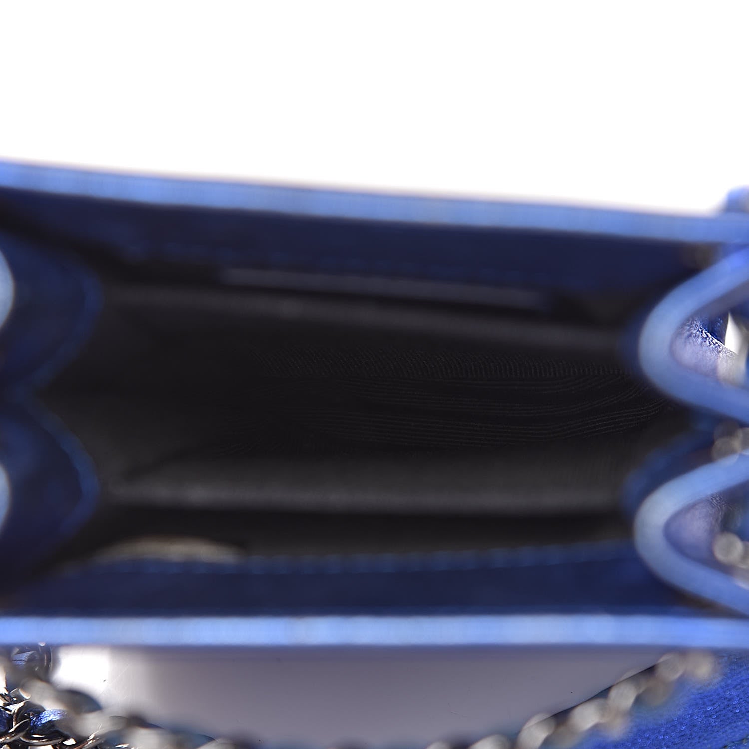 Chanel Metallic Patent Crossbody CC Phone Holder Blue 5 of 13