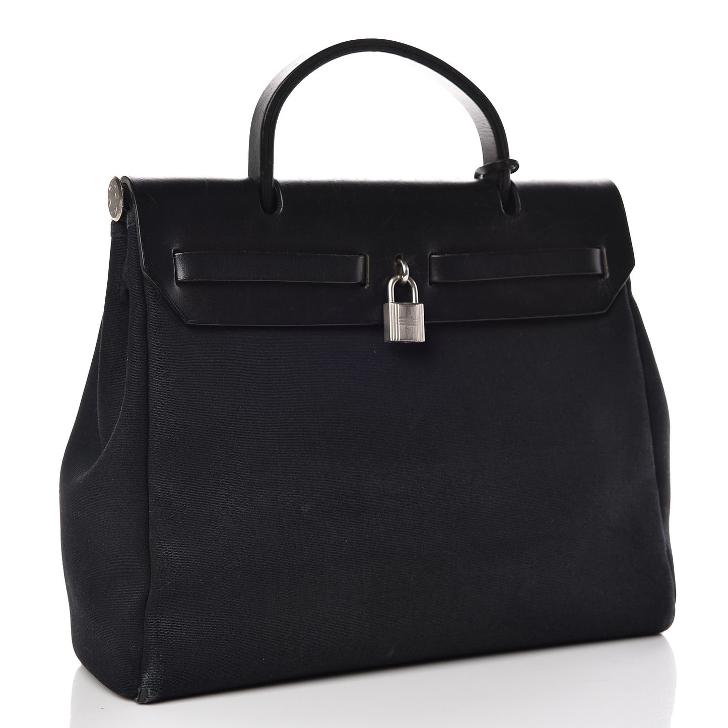 Toile Vache Calfskin Herbag 30 PM Black