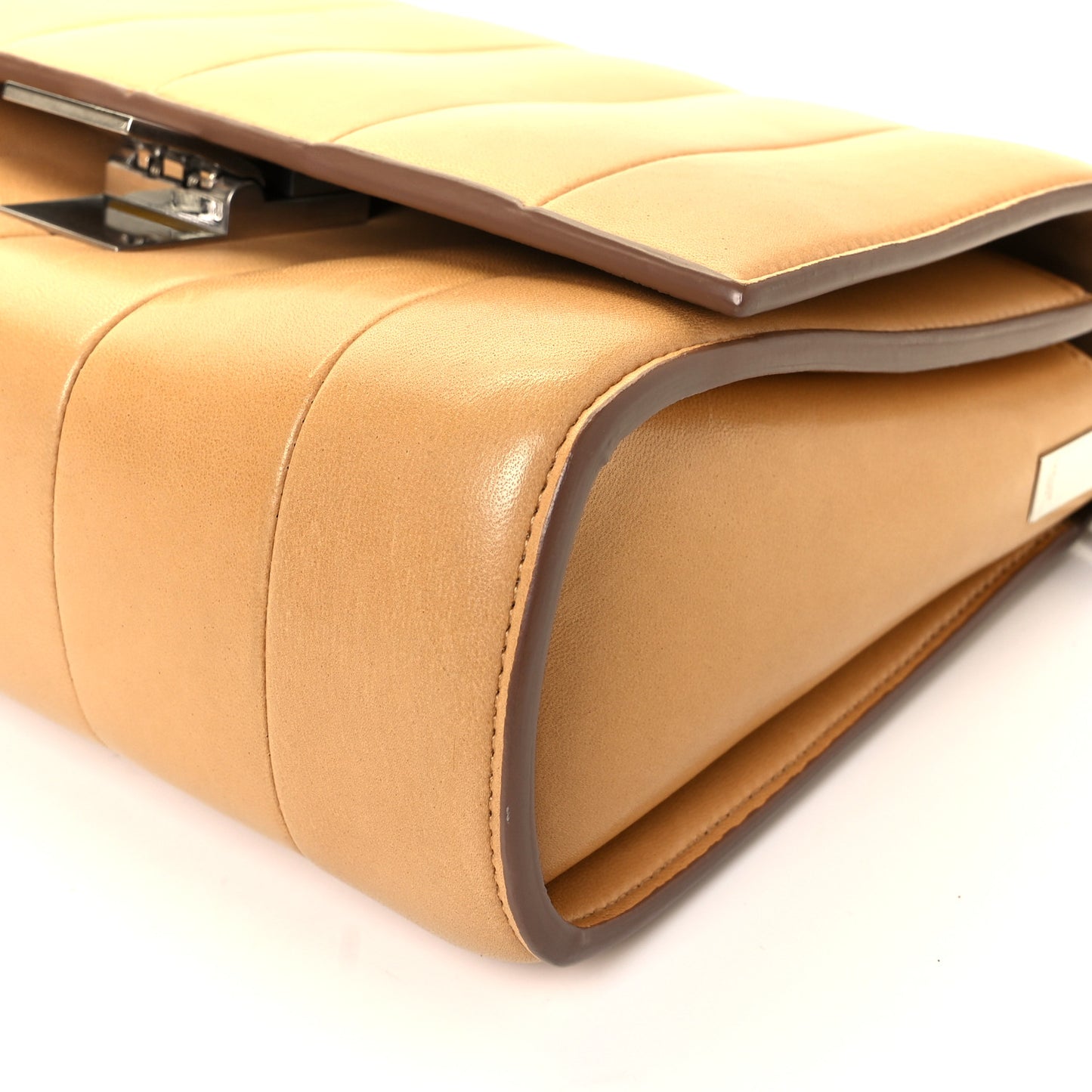 Lambskin Quilted Shoulder Bag Camel