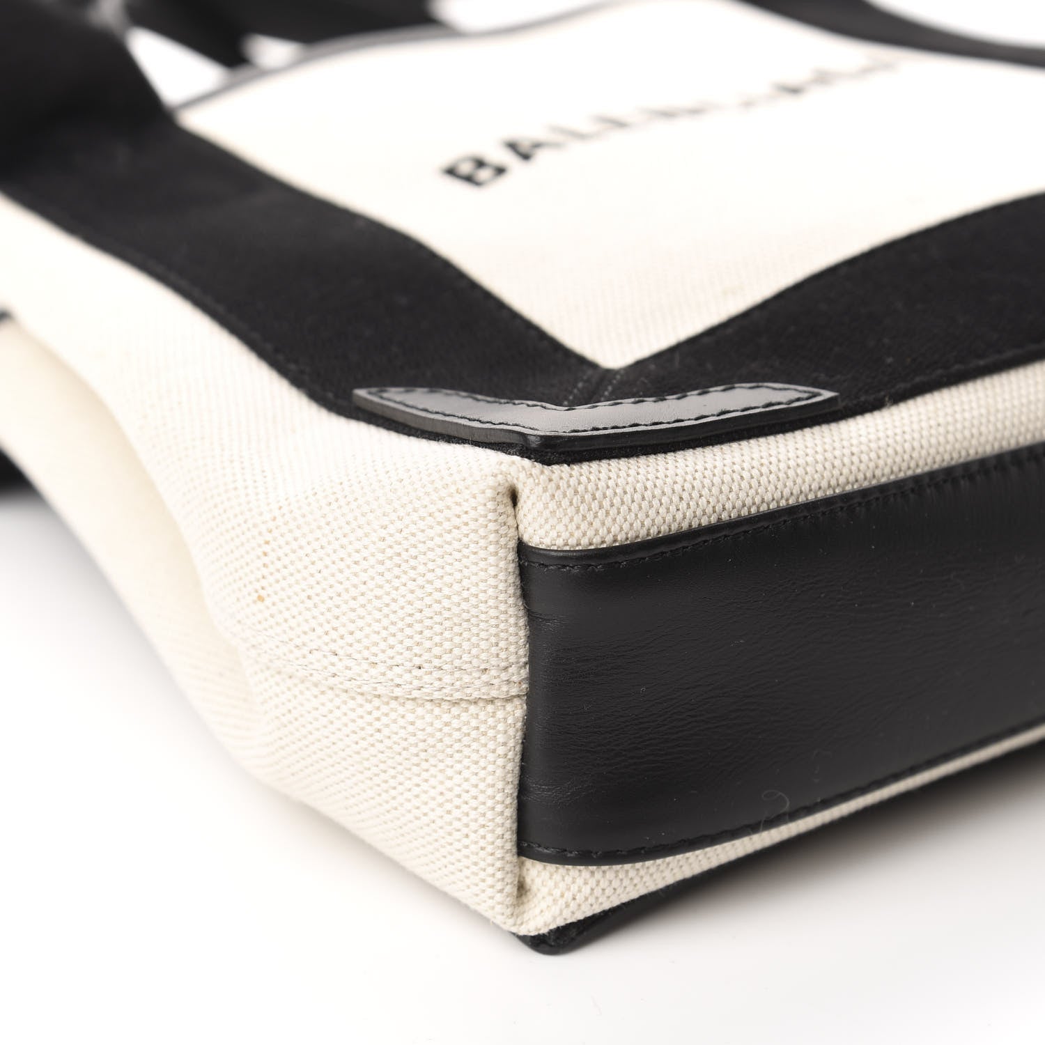 Balenciaga Cotton Canvas Calfskin Navy Cabas XS Natural Black 7 of 11