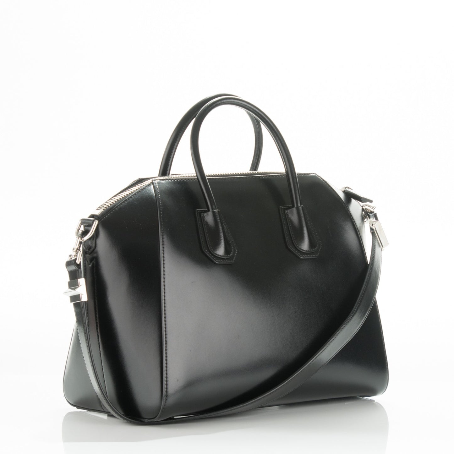 Shiny Lord Calfskin Medium Antigona Black