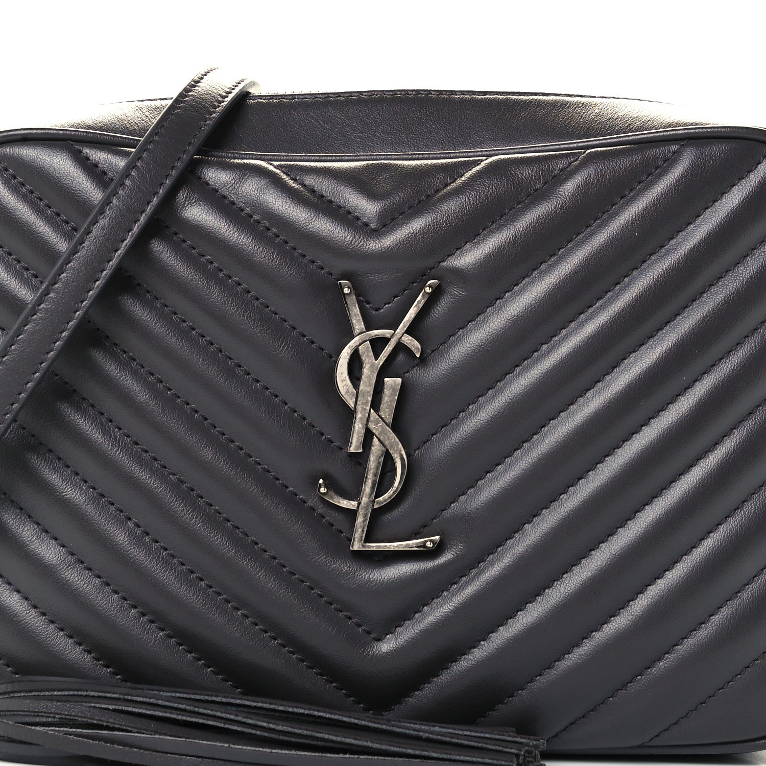 Saint Laurent Calfskin Matelasse Monogram Lou Camera Bag Asphalt 8 of 11